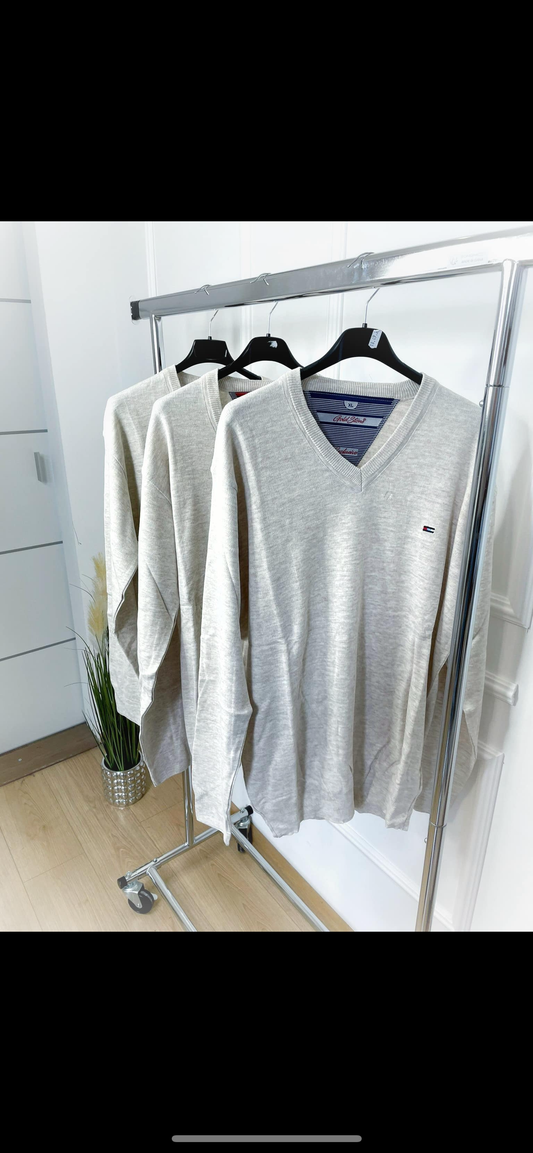 Sweter męski krem melanż